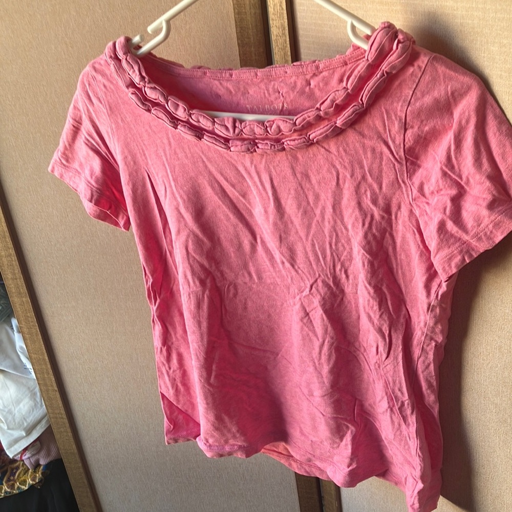 FINAL MARKDOWN Pink Ruffled Talbots Women's Top petite small